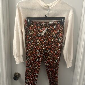 NWT bundle top Chelsea & Violet girls and leggings size Large
